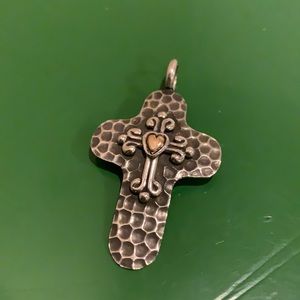 Antiqued Silver Cross Pendent